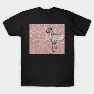 Boho Greyhound and Flower T-Shirt